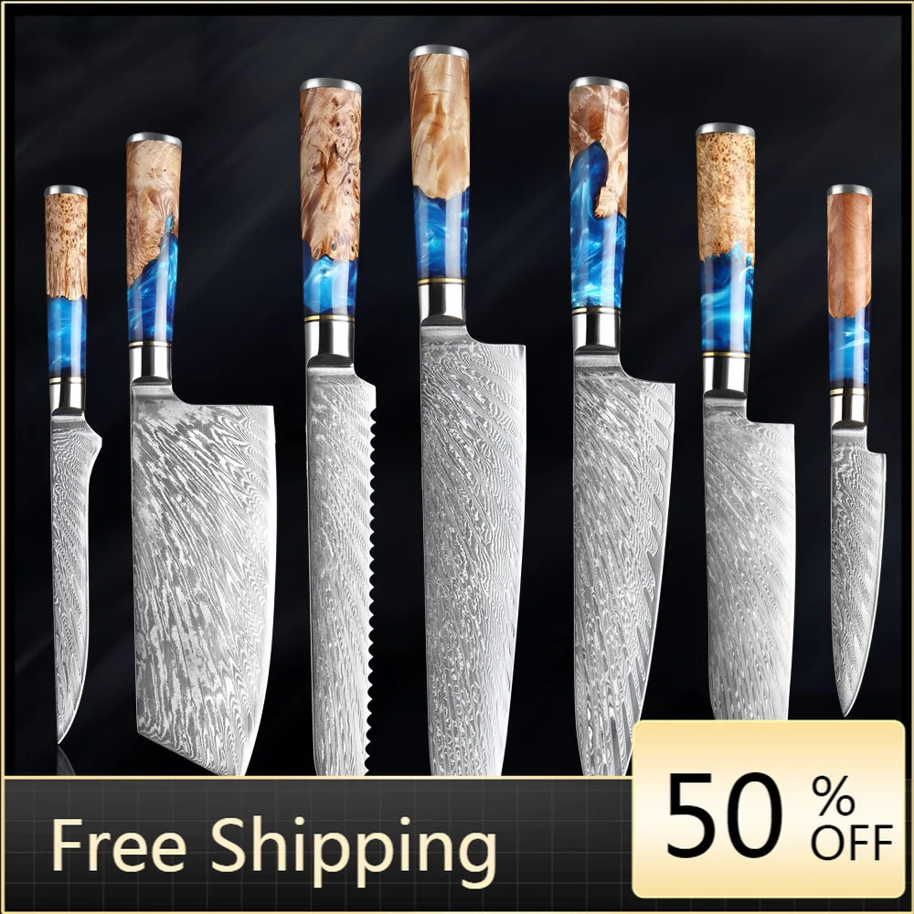 Kitchen Cooking Knives-Set Damascus Steel Chef Knife Cleaver Paring Bread Knife Wood Handle Cooking Tool Kitchen Knife Items
Kitchen Cooking Knives-Set Damascus Steel Chef Knife Cleaver Paring Bread Knife Wood Handle Cooking Tool Kitchen Knife Items