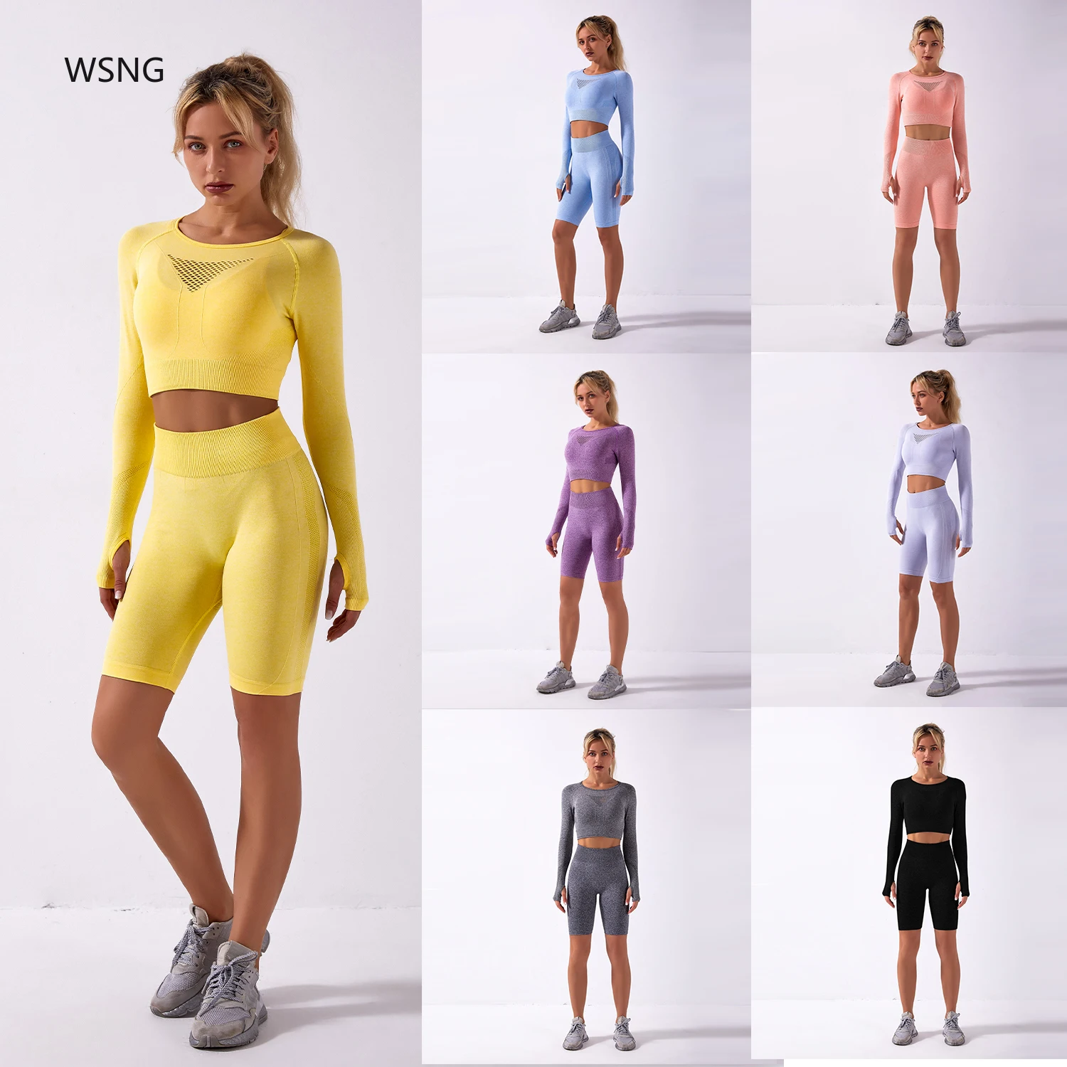 2 Piece Sets Womens Outfits Shirt Shorts Seamless Quick Dry Yoga Sets Gym Sport Fitness Breathable Gym Clothing Set
2 Piece Sets Womens Outfits Shirt Shorts Seamless Quick Dry Yoga Sets Gym Sport Fitness Breathable Gym Clothing Set