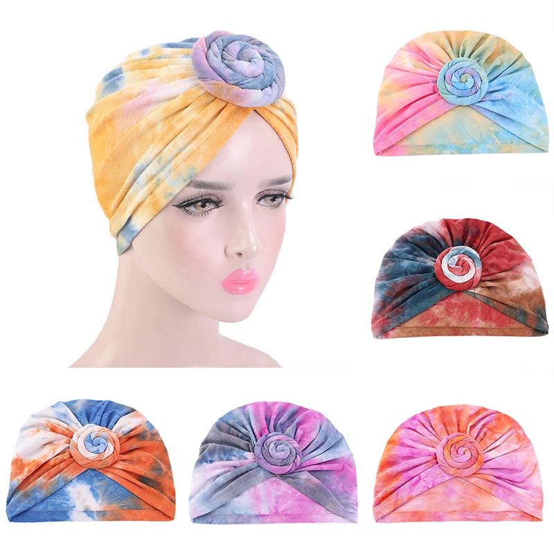 India Hat Twist Knotted Turban Muslim Night Cap Ladies Chemo Cap Fashion Headbands Women Headscarf Tie Dye Hair Accessories
India Hat Twist Knotted Turban Muslim Night Cap Ladies Chemo Cap Fashion Headbands Women Headscarf Tie Dye Hair Accessories