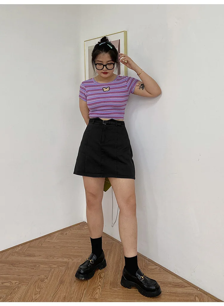 Slim and tall waist A bag hip skirt, European and American fan skirt, solid color and comfortable student denim skirt
Slim and tall waist A bag hip skirt, European and American fan skirt, solid color and comfortable student denim skirt