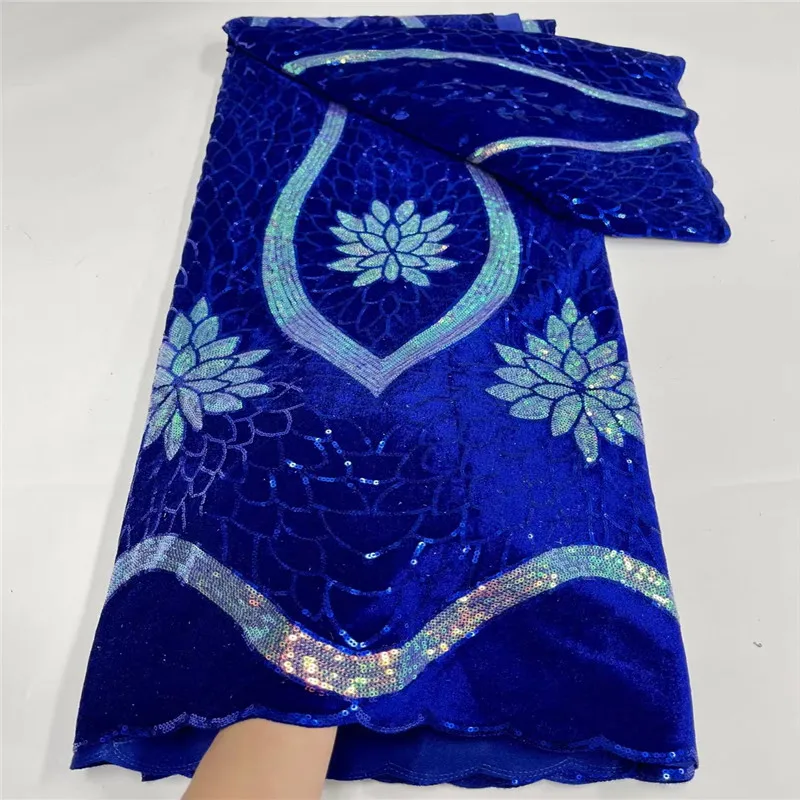 African Velvet sequin Lace Fabric 2021 Royal Blue High Quality Sequins Lace Nigerian Lace Fabrics For Wedding French Lace Fabric
African Velvet sequin Lace Fabric 2021 Royal Blue High Quality Sequins Lace Nigerian Lace Fabrics For Wedding French Lace Fabric