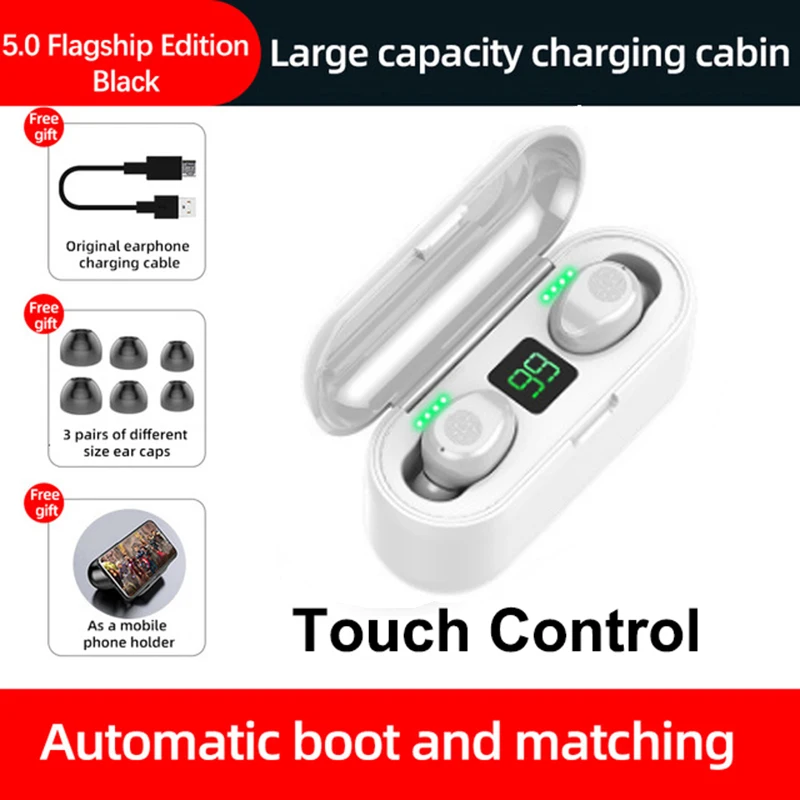 F9 TWS 5.0 Bluetooth Earphone Wireless Headphone HiFi Sound Waterproof Mini Sport Touch Headset Noise Reduction Gaming Earbud
F9 TWS 5.0 Bluetooth Earphone Wireless Headphone HiFi Sound Waterproof Mini Sport Touch Headset Noise Reduction Gaming Earbud