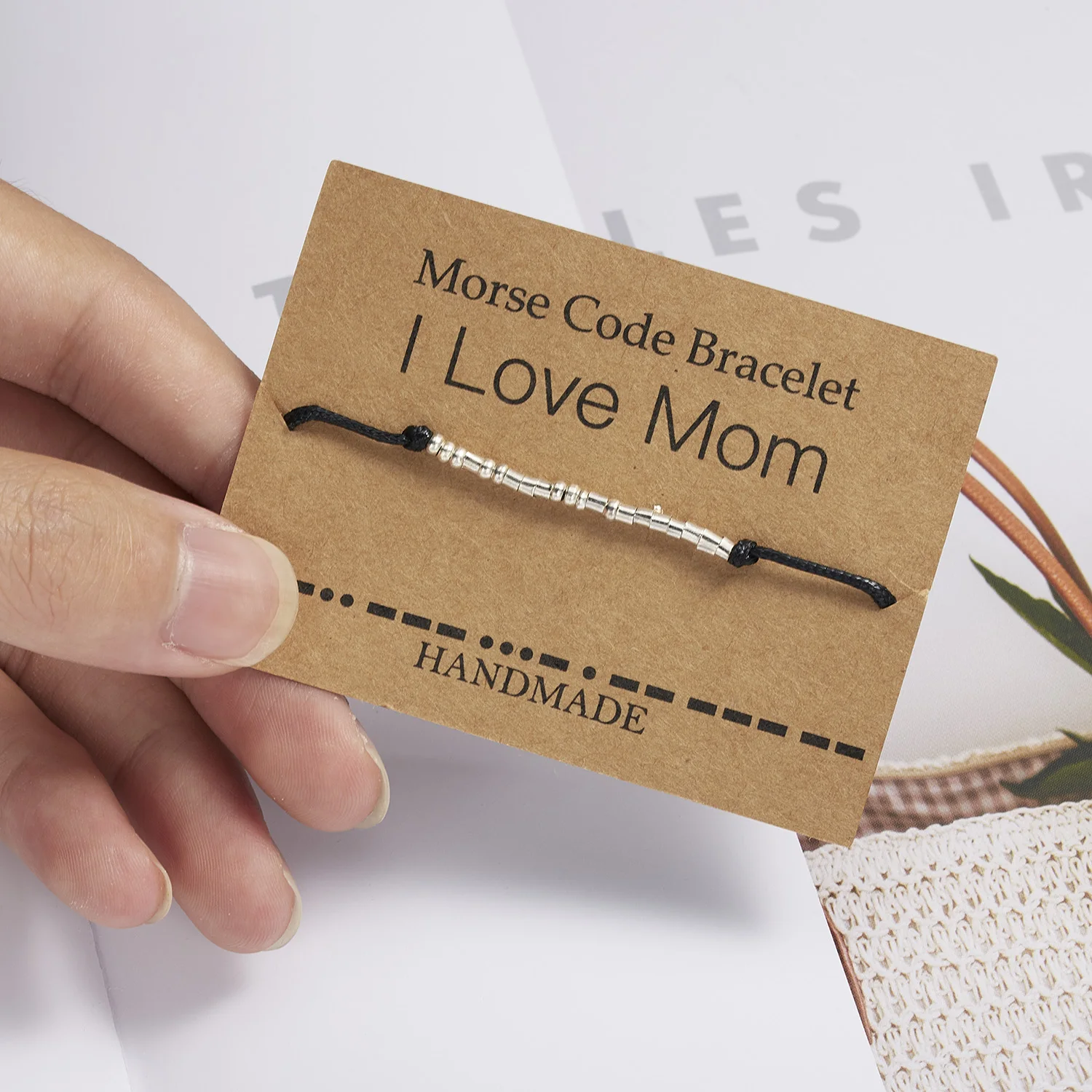 Code Bracelet Charm Beads Hand Braided Black String Bracelets For Women Bead Family Friendship Bracelets Mother's Day Jewelry 
Code Bracelet Charm Beads Hand Braided Black String Bracelets For Women Bead Family Friendship Bracelets Mother's Day Jewelry