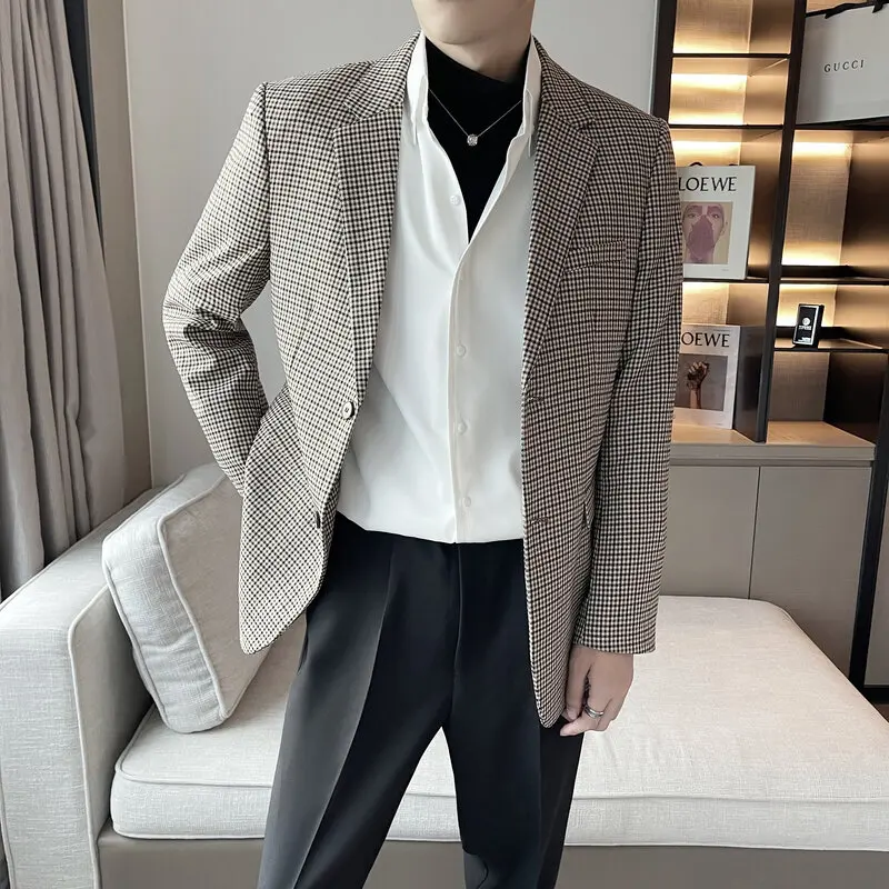 Classic Plaid Blazers British Luxury Blazer Suit Dress for Men Business Casual Korean Fashion Men's Suit Jacket Loose Version
Classic Plaid Blazers British Luxury Blazer Suit Dress for Men Business Casual Korean Fashion Men's Suit Jacket Loose Version