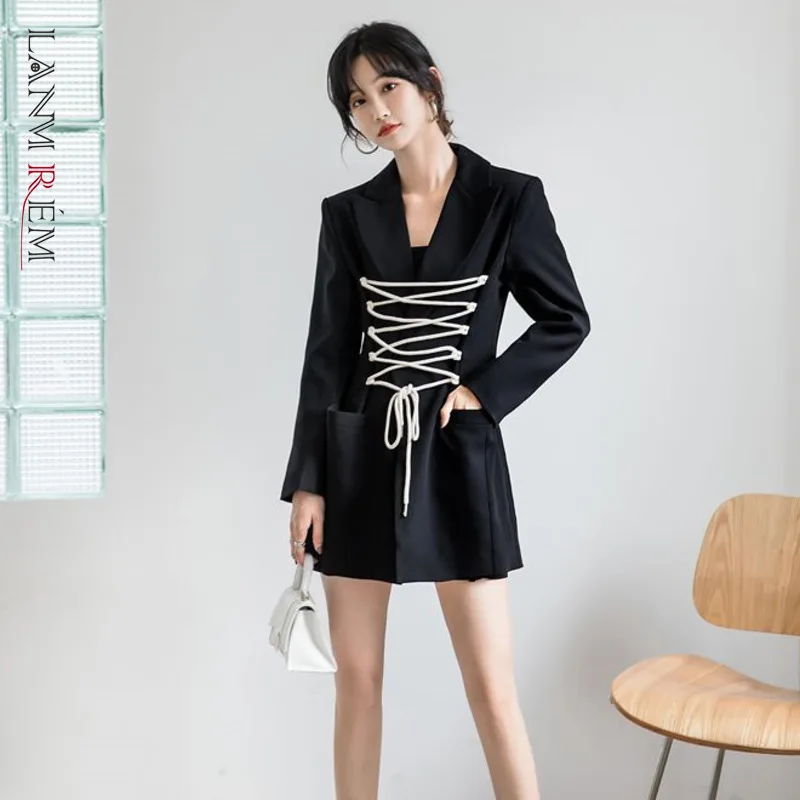 LANMREM Black Long Casual Blazer Full Sleeve Drawstring Suit With Pockets For Female Street Style Temperament 2022 Spring 2T1364
LANMREM Black Long Casual Blazer Full Sleeve Drawstring Suit With Pockets For Female Street Style Temperament 2022 Spring 2T1364