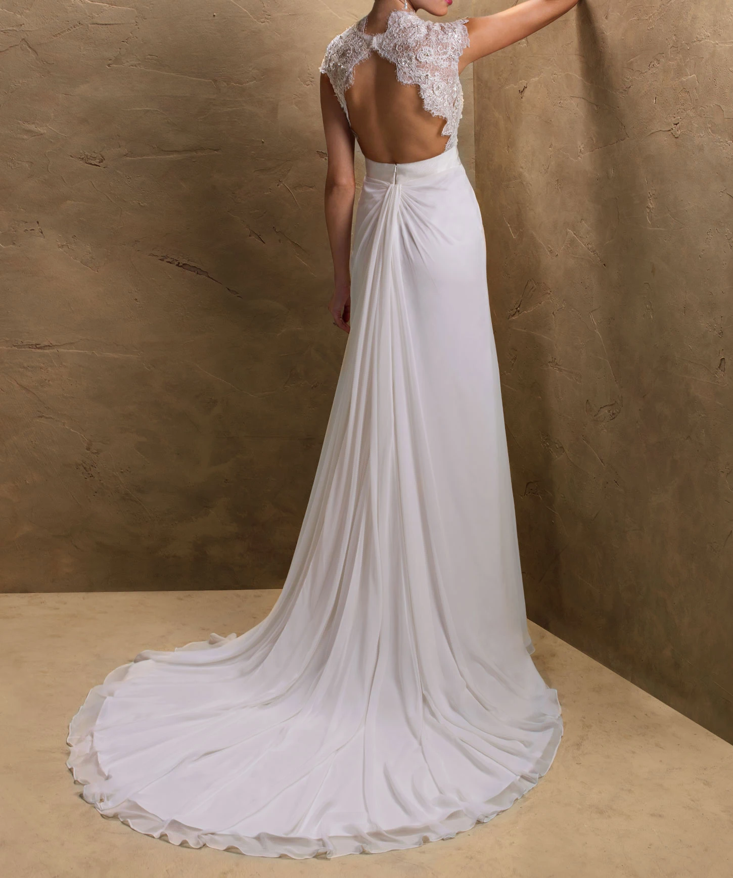 Beach Boho Wedding Dress Chiffon 2021 Backless Hollow Out Lace Destination Elopement Bridal Gown Cheap Cap Sleeve Sweep Train 
Beach Boho Wedding Dress Chiffon 2021 Backless Hollow Out Lace Destination Elopement Bridal Gown Cheap Cap Sleeve Sweep Train