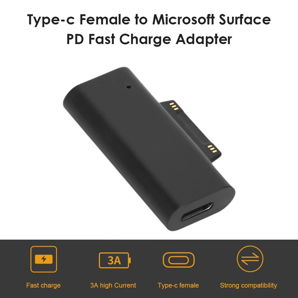 15 в/3A USB C PD Быстрая зарядка штепсельная вилка конвертер для Microsoft Surface Pro 3 4 5 6 7 Book Type