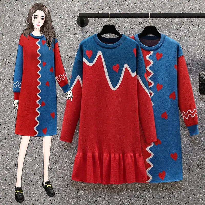 Large Size Sweater Women's Clothing 2022 Spring New Loose Stitching Knitted Fishtail Long Sleeve Dress Mini Pullover Shirt M2158
Large Size Sweater Women's Clothing 2022 Spring New Loose Stitching Knitted Fishtail Long Sleeve Dress Mini Pullover Shirt M2158