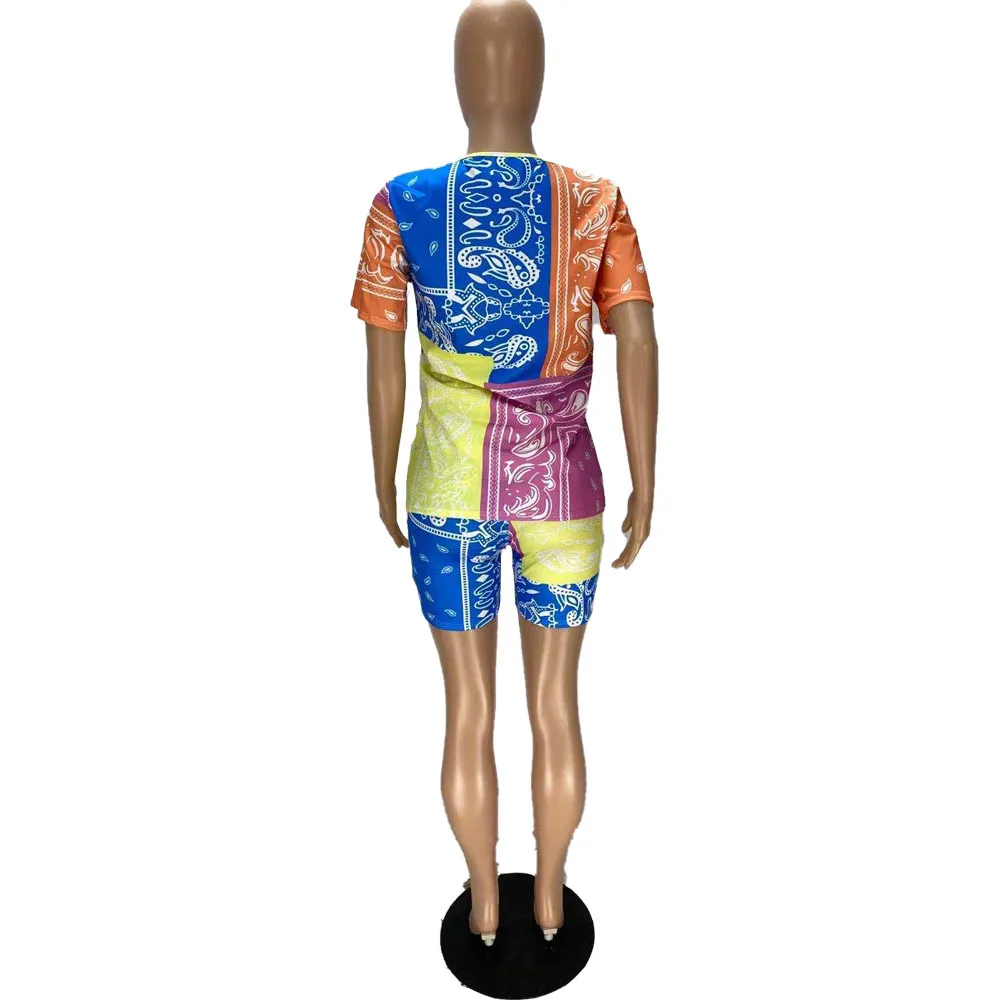 Women Short Sets Clothing Spring Summer Urban Leisure Non-Positioning Printed Short-Sleeved T-shirt Suit Two-Piece
Women Short Sets Clothing Spring Summer Urban Leisure Non-Positioning Printed Short-Sleeved T-shirt Suit Two-Piece