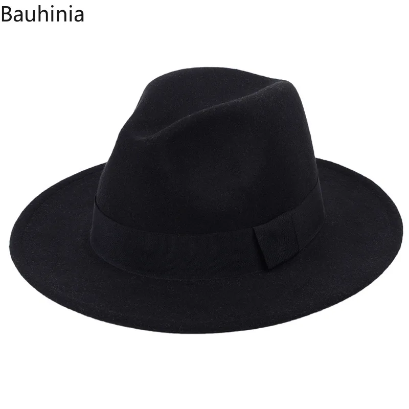 Winter Wool Fedora Hat For Men simple Witner Autumn Wide Brim Top Hat Fashion Black Church Hat
Winter Wool Fedora Hat For Men simple Witner Autumn Wide Brim Top Hat Fashion Black Church Hat