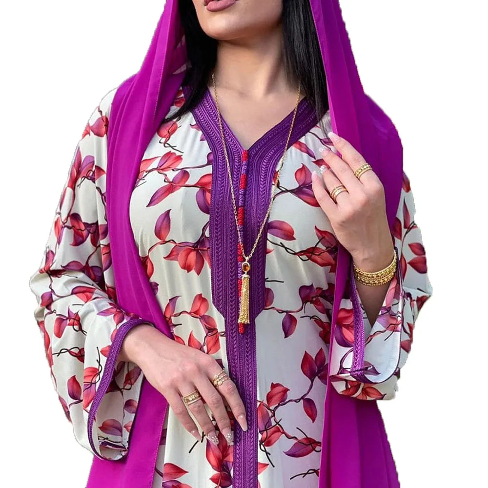 2021 Summer New Middle East Muslim Purple Printing Loose Fashion Women's Dress Casual Oversize V-neck Long Sleeve Arabic Robe
2021 Summer New Middle East Muslim Purple Printing Loose Fashion Women's Dress Casual Oversize V-neck Long Sleeve Arabic Robe