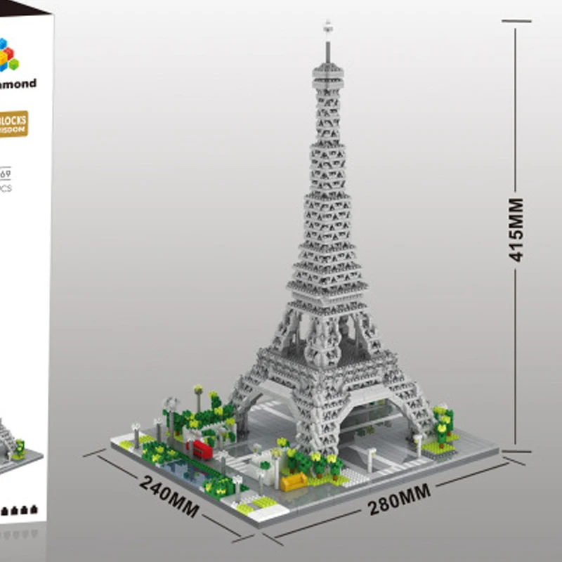 YZ 069 World Famous Architecture Paris Eiffel Tower DIY 3D Model 3369pcs Mini Diamond Building Blocks Toy for Children no Box
YZ 069 World Famous Architecture Paris Eiffel Tower DIY 3D Model 3369pcs Mini Diamond Building Blocks Toy for Children no Box