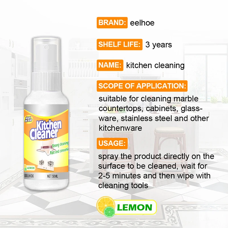 Kitchen Degreaser Removes Kitchen Grease Grime Oil Stain 30/50/100ml Optional kitchen Accessory
Kitchen Degreaser Removes Kitchen Grease Grime Oil Stain 30/50/100ml Optional kitchen Accessory