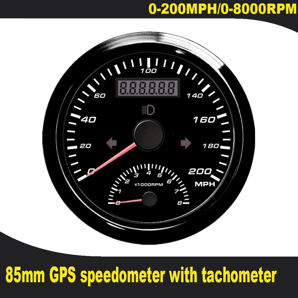 Universal 125mph GPS Speedometer Tachometer 0-8000RPM Left Right High Beam Over Speed Alarm Odometer GPS Antenna 85mm Motor
Universal 125mph GPS Speedometer Tachometer 0-8000RPM Left Right High Beam Over Speed Alarm Odometer GPS Antenna 85mm Motor