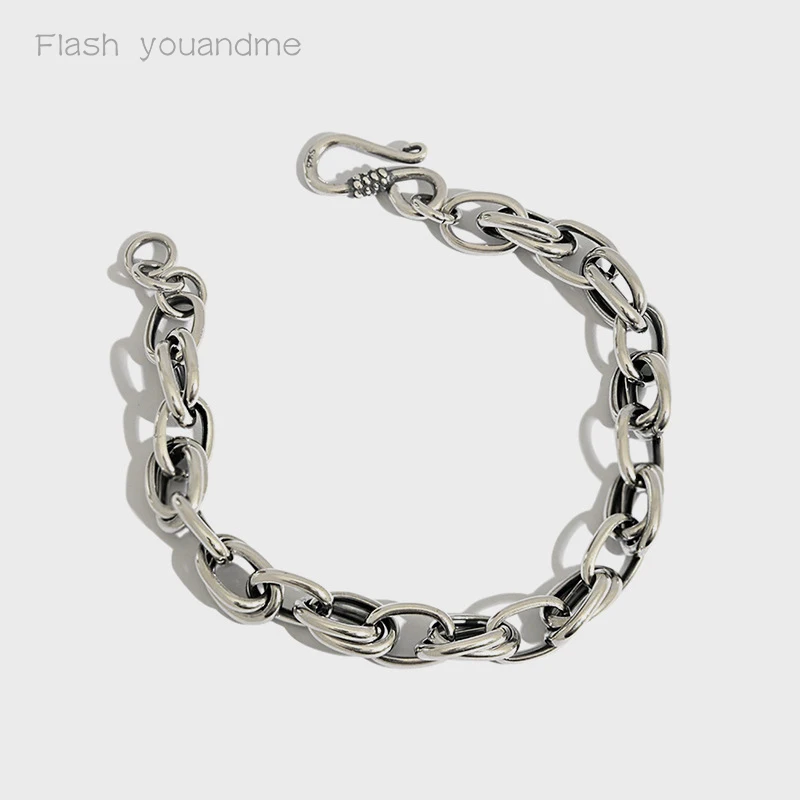 Retro Minimalism 925 Sterling Silver Bracelet Retro Old Thai Silver Chunky Thick Chain Linked Bracelet Fine Jewelry Accessories
Retro Minimalism 925 Sterling Silver Bracelet Retro Old Thai Silver Chunky Thick Chain Linked Bracelet Fine Jewelry Accessories