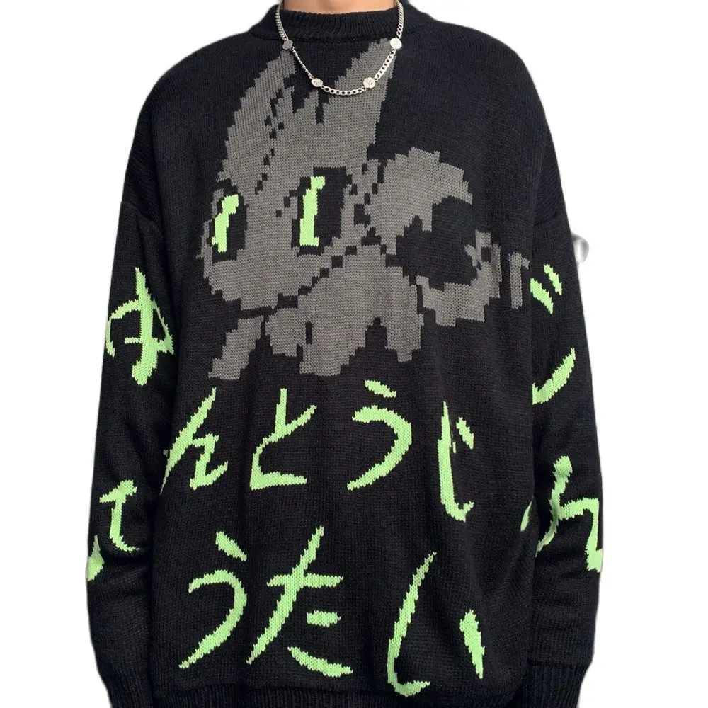 Sweater Female 2021 Harajuku Style Cartoon Black Sweater Women Loose Long-Sleeved Knitted TopKnitted Fabric Women'S Sweater Tops
Sweater Female 2021 Harajuku Style Cartoon Black Sweater Women Loose Long-Sleeved Knitted TopKnitted Fabric Women'S Sweater Tops