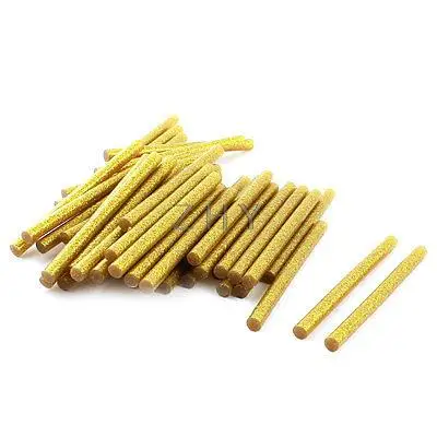 50Pcs 7mm x 100mm Gold Tone Glitter Glue Sticks for Electric Hot Melt Gun | Welding Nozzles