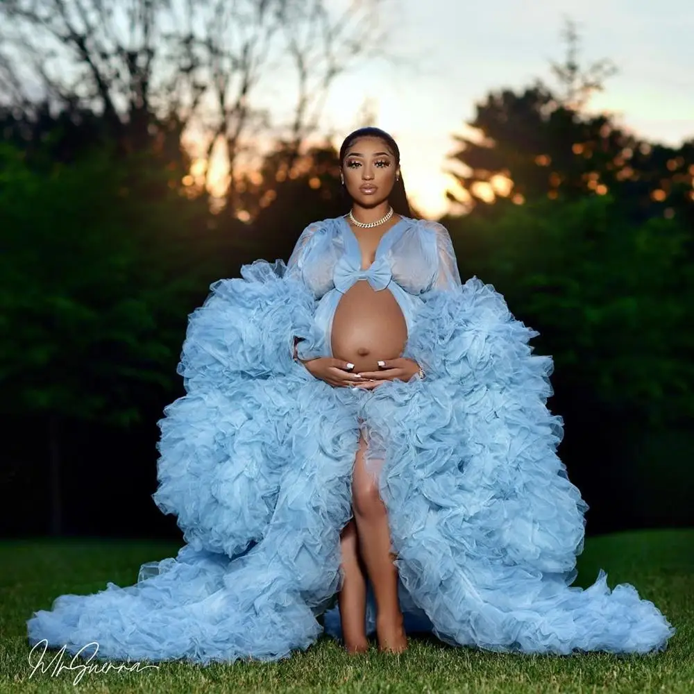 Maternity Robes Custom Made Sky Blue Women Long Tulle Dresses Photo Shoot Beach Birthday Party Tulle Robe
Maternity Robes Custom Made Sky Blue Women Long Tulle Dresses Photo Shoot Beach Birthday Party Tulle Robe