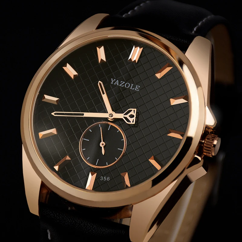 

top luxury brand yazole mens wrist watches analog quartz watch for men vogue pu leather strap business wristwatches reloj hombre