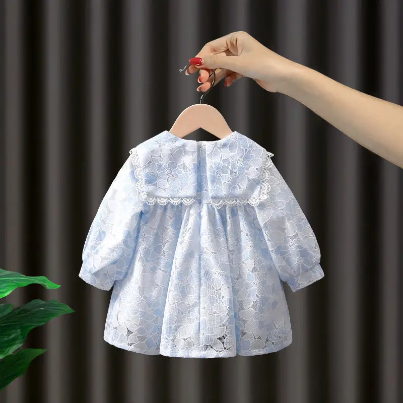 2021 Summer New Design Lace Girl Dresses Turn-Down Collar Blue Long-Sleeved Loose Cute Children Clothing Top Quality
2021 Summer New Design Lace Girl Dresses Turn-Down Collar Blue Long-Sleeved Loose Cute Children Clothing Top Quality