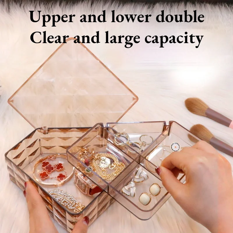 Transparent Jewelry Storage Box with Dust-proof Cover Large Capacity Split Earrings Stud Jewelry Box Ring Desktop Jewelry Box
Transparent Jewelry Storage Box with Dust-proof Cover Large Capacity Split Earrings Stud Jewelry Box Ring Desktop Jewelry Box