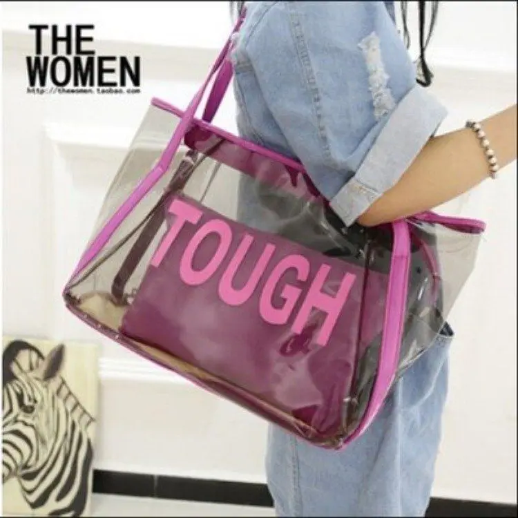 Women's Shoulder Bag Large Capacity Pure Color Transparent Jelly Tote Handbags 2pcs Wholesale 2021 New Fashion Female Bags
Women's Shoulder Bag Large Capacity Pure Color Transparent Jelly Tote Handbags 2pcs Wholesale 2021 New Fashion Female Bags