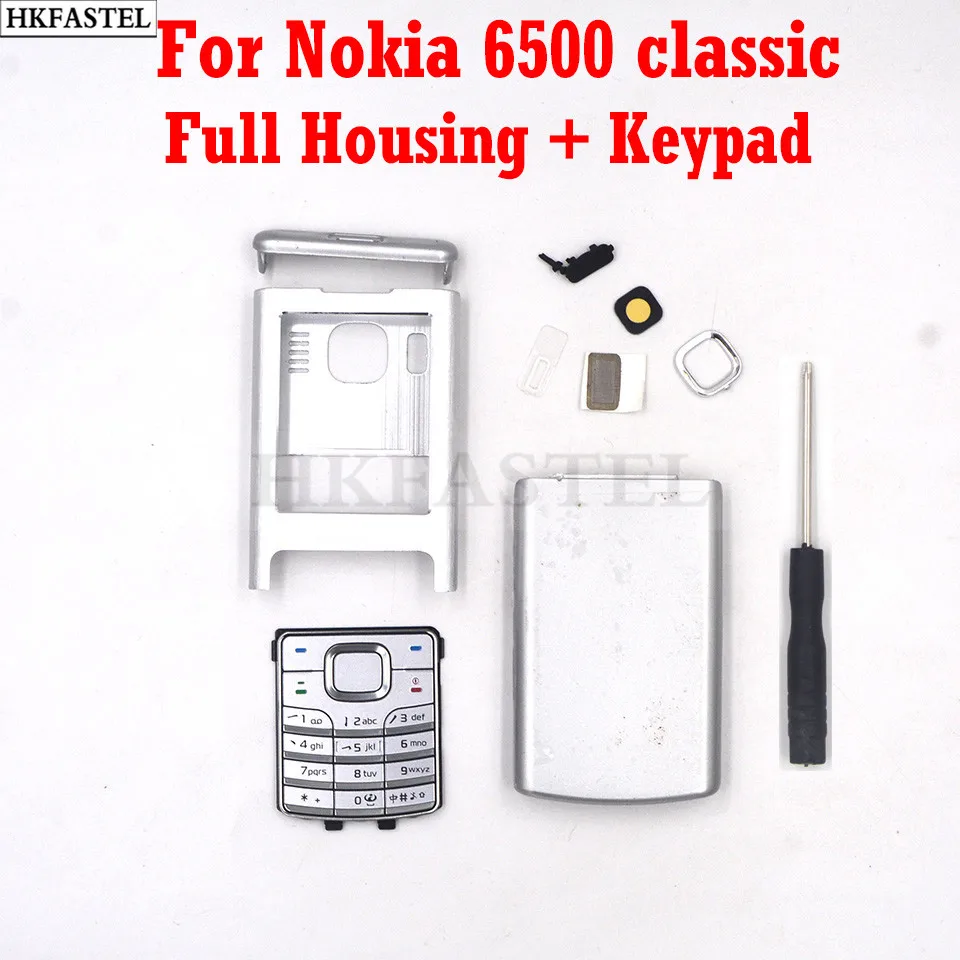 Hkfatel для Nokia 6500c 6500 классический черный новый полный мобильный телефон чехол +