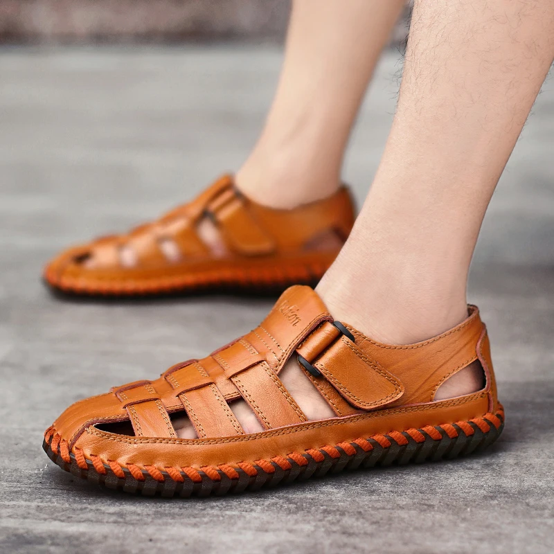YEINSHAARS New Summer Men Sandals Leisure Beach Men Shoes High Quality Genuine Leather Sandals The Men's Sandals Big Size 39-48
YEINSHAARS New Summer Men Sandals Leisure Beach Men Shoes High Quality Genuine Leather Sandals The Men's Sandals Big Size 39-48