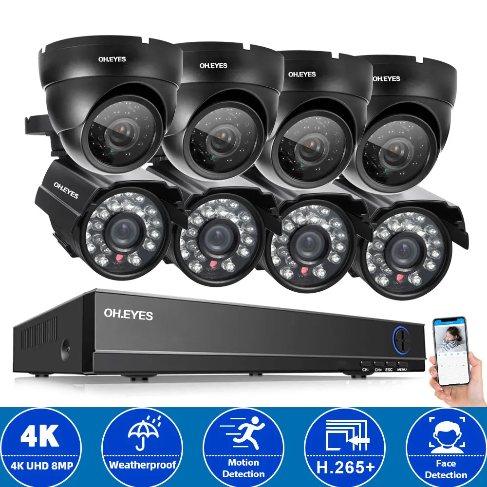4K Ultra HD 8CH DVR система камер видеонаблюдения с распознаванием лица аналоговая камера видеонаблюдения система камер Комплект 8MP 8 channel DVR Kit XMEYE
4K Ultra HD 8CH DVR система камер видеонаблюдения с распознаванием лица аналоговая камера видеонаблюдения система камер Комплект 8MP 8 channel DVR Kit XMEYE