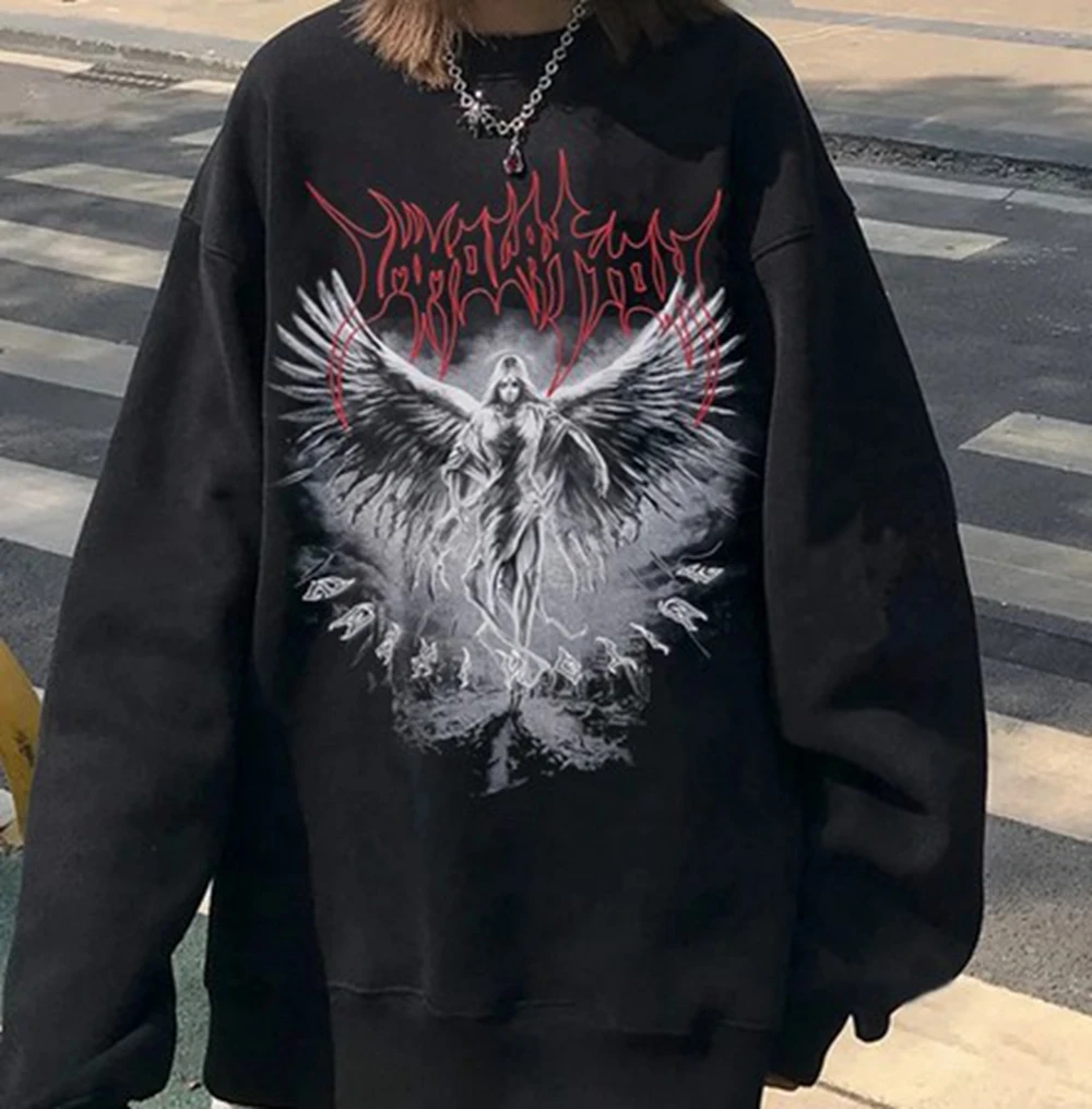 Свитшот в стиле панк с крыльями ангела, уличная одежда в стиле Харадзюку, темная черная в эстетике, готика, для пар, для девушек, эластичная т...
Свитшот в стиле панк с крыльями ангела, уличная одежда в стиле Харадзюку, темная черная в эстетике, готика, для пар, для девушек, эластичная т...