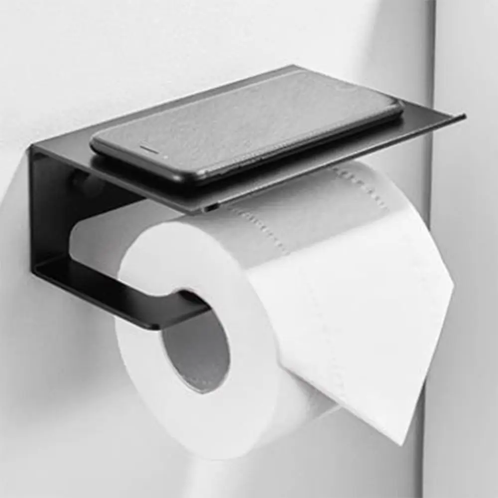 Настенный держатель для туалетной бумаги черный салфеток рулона с аксессуарами