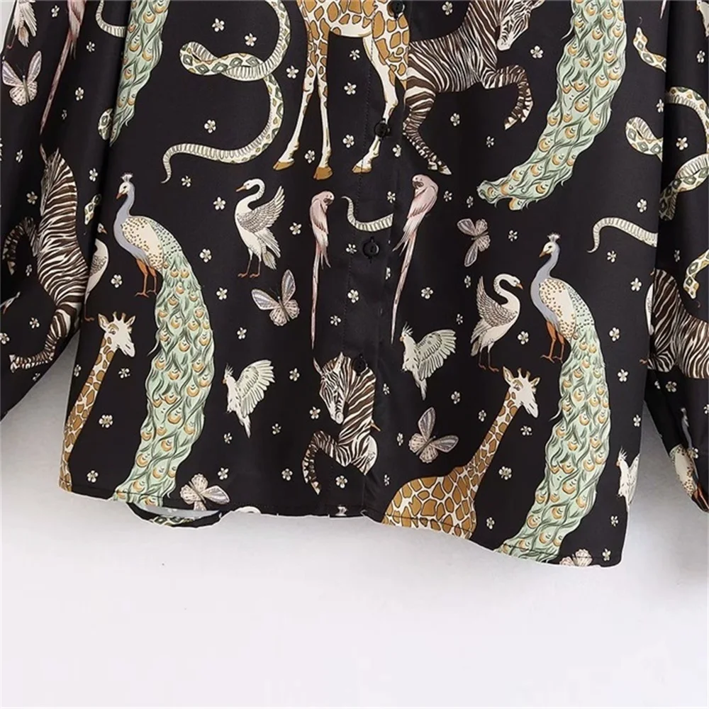 2020 Spring Women's New Lapel Long Sleeve Cuff Pleated Decorative Hanging Shirt Animal Print Loose Thin Shirt 01282801800
2020 Spring Women's New Lapel Long Sleeve Cuff Pleated Decorative Hanging Shirt Animal Print Loose Thin Shirt 01282801800