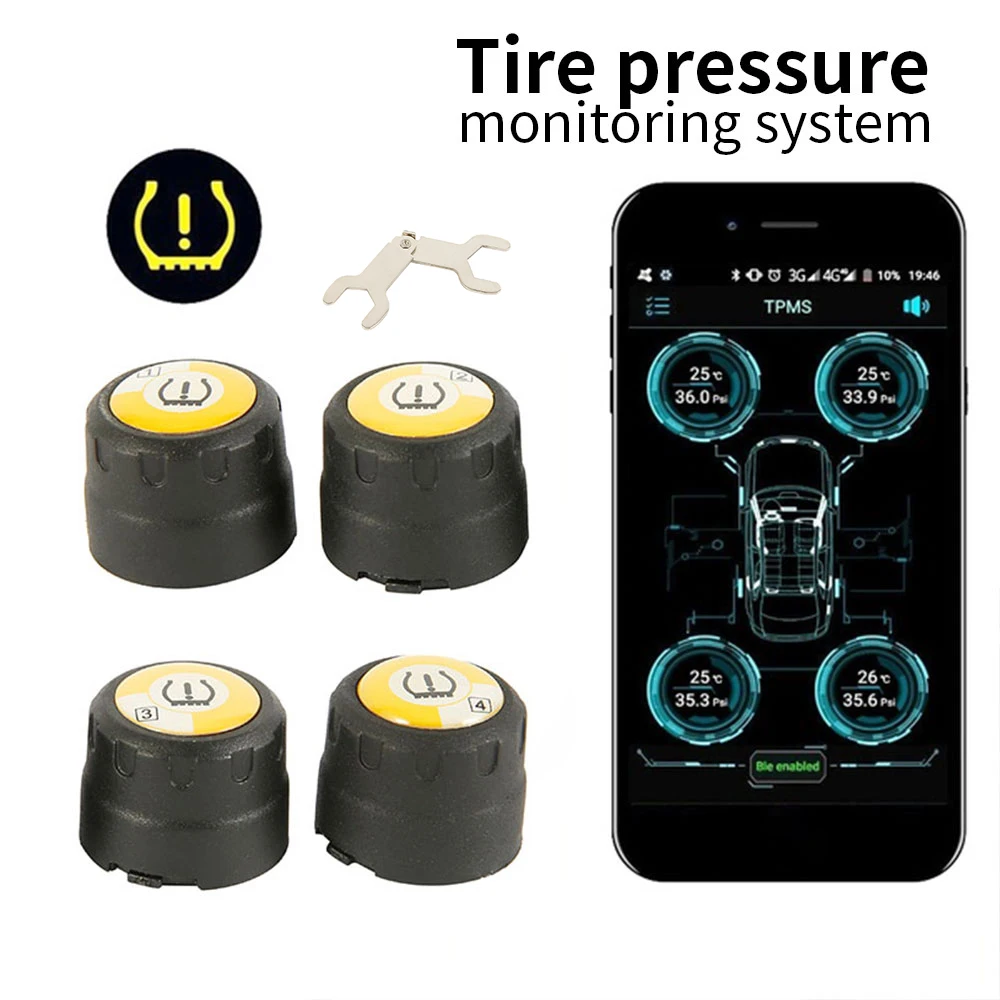 C01 Bluetooth 5.0 TPMS Car Tire Pressure Monitor System Phone APP Monitoring Alarm with 4 Sensors for IOS Android Mobile
C01 Bluetooth 5.0 TPMS Car Tire Pressure Monitor System Phone APP Monitoring Alarm with 4 Sensors for IOS Android Mobile