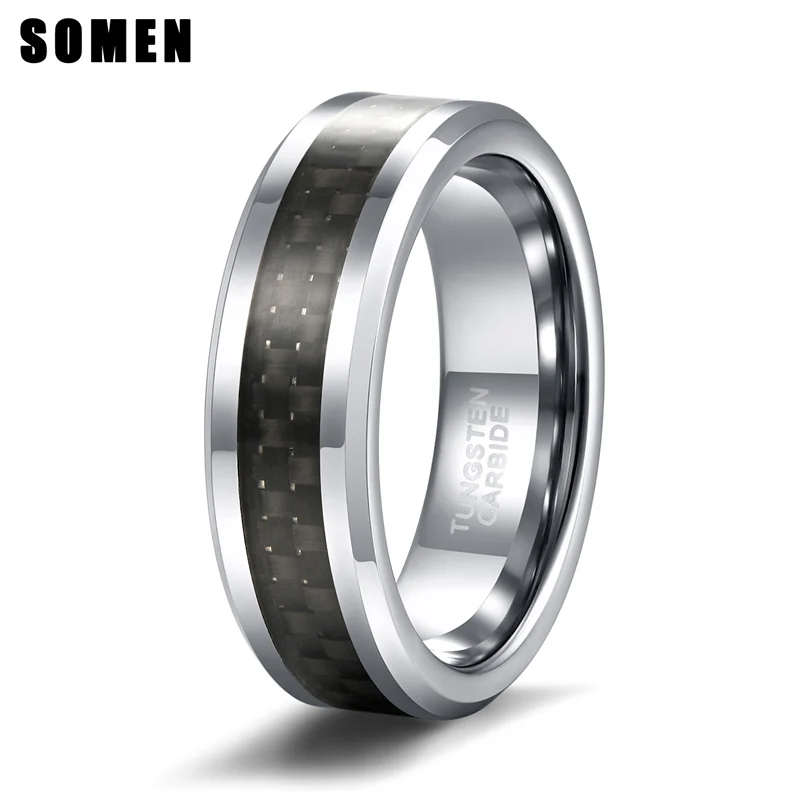 6mm Black Carbon Fiber Inlay Tungsten Carbide Ring Wedding Band For Men Fashion Jewelry Never Fade Anti Scratch anillo hombre
6mm Black Carbon Fiber Inlay Tungsten Carbide Ring Wedding Band For Men Fashion Jewelry Never Fade Anti Scratch anillo hombre