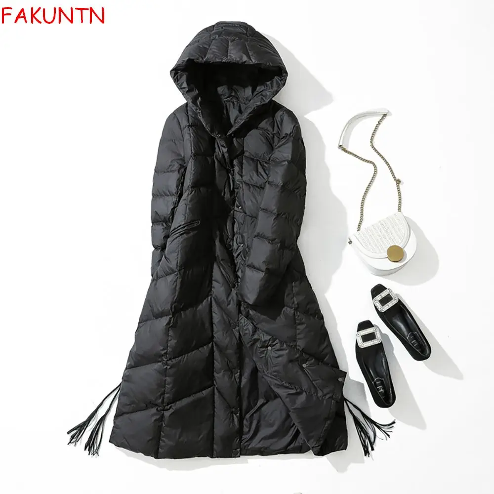 FAKUNTN 2021 Down Women's Jacket Long Jacket Winter Elegant Retro White Duck Down Coat Single-breasted Warm Parkas Snow Outwear
FAKUNTN 2021 Down Women's Jacket Long Jacket Winter Elegant Retro White Duck Down Coat Single-breasted Warm Parkas Snow Outwear