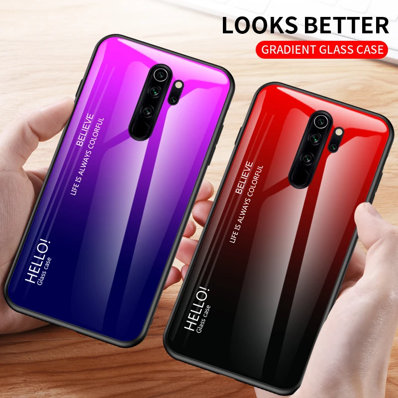 Чехол для Xiaomi Redmi Note 8 Pro роскошный жесткий защитный чехол из закаленного стекла с