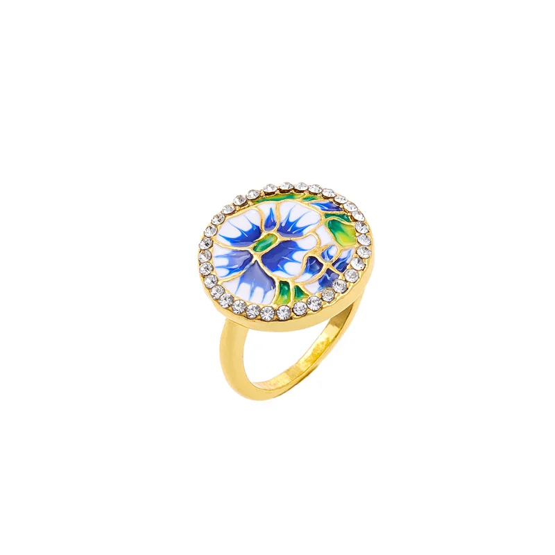Women's Popular Blue Epoxy Flowers Creative Light Luxury Gold Ring Wedding Valentine's Day Gift Jewelry Wholesale
Women's Popular Blue Epoxy Flowers Creative Light Luxury Gold Ring Wedding Valentine's Day Gift Jewelry Wholesale