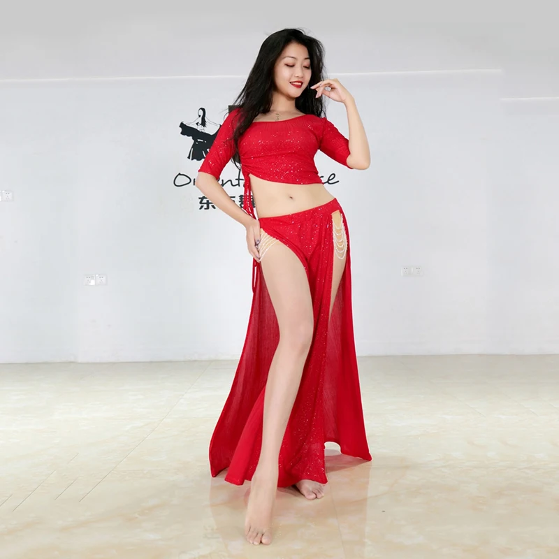 Belly Dance Clothing Female adult elegant Top Practice Clothing New Profession Sexy Competition Long Skirt Suit
Belly Dance Clothing Female adult elegant Top Practice Clothing New Profession Sexy Competition Long Skirt Suit