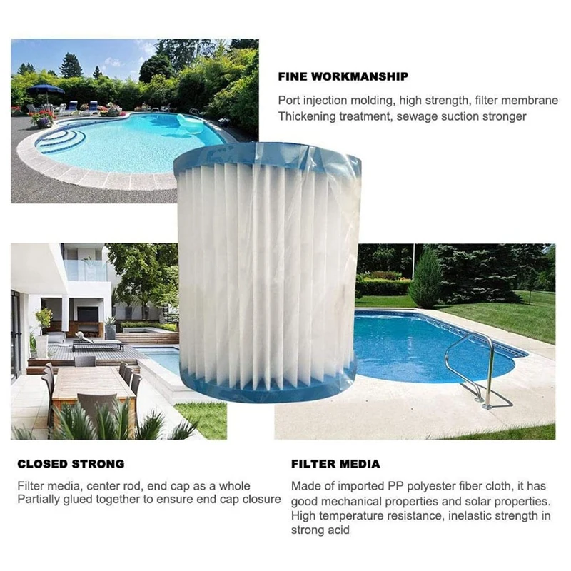 6 Pcs Swimming Pool Filter 300 Gallon Filter Cartridge,Swimming Pool Pump Filter Cartridge HS-630,for Pool Filter Pump
6 Pcs Swimming Pool Filter 300 Gallon Filter Cartridge,Swimming Pool Pump Filter Cartridge HS-630,for Pool Filter Pump
