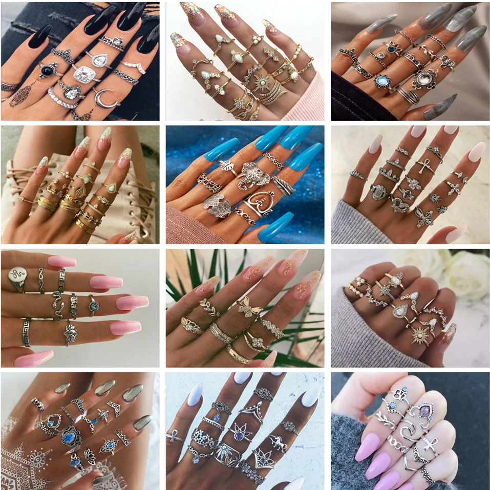 30 Styles For Woman Rings Mix And Match Freely Vintage Knuckle BOHO Crystal Crescent Geometric Female Finger Set Jewelry
30 Styles For Woman Rings Mix And Match Freely Vintage Knuckle BOHO Crystal Crescent Geometric Female Finger Set Jewelry