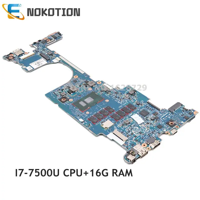

NOKOTION 6050A2848001-MB-A01 For HP EliteBook X360 1030 G2 Laptop motherboard 920054-601 920054-001 16gb RAM SR341 I7-7500U CPU