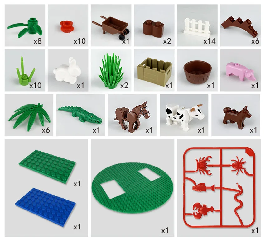 DIY Farm Pasture Series Building Blocks Set Accessories Flower Tree Animals Bricks Education Toys for Children Gift
DIY Farm Pasture Series Building Blocks Set Accessories Flower Tree Animals Bricks Education Toys for Children Gift