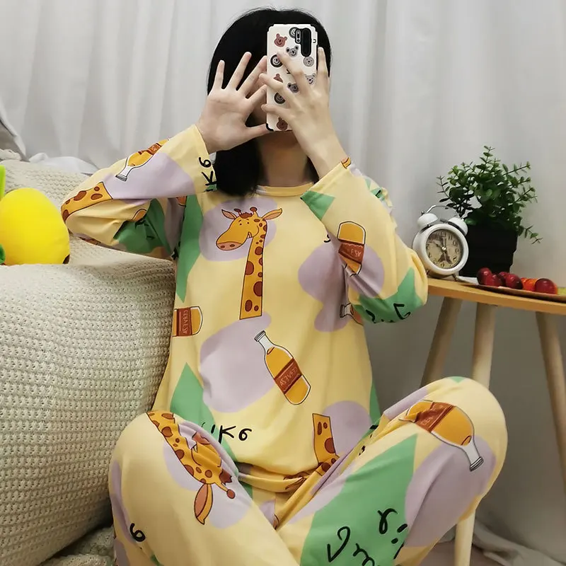 For Women long sleeves pyjamas suit spring autumn ladies cute animal sleepwear woman's thin full length home clothes Pajamas Set
For Women long sleeves pyjamas suit spring autumn ladies cute animal sleepwear woman's thin full length home clothes Pajamas Set