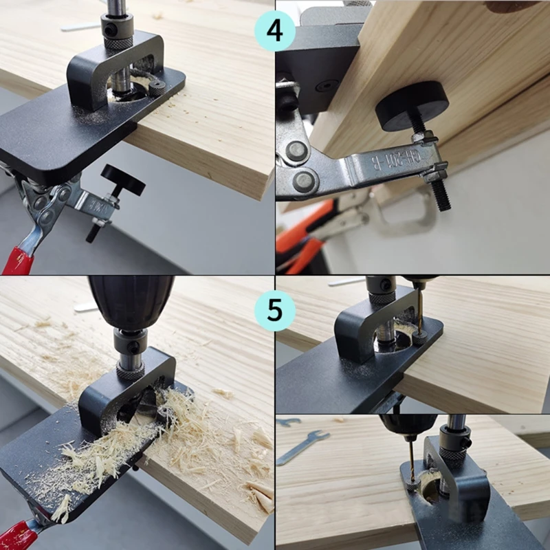 35mm Hinge Hole Jig Drill Guide Set, Closet Door Hole Jig, Puncher Hinge Drilling Tool Set, For Cabinet Door Boring Locator G8TB
