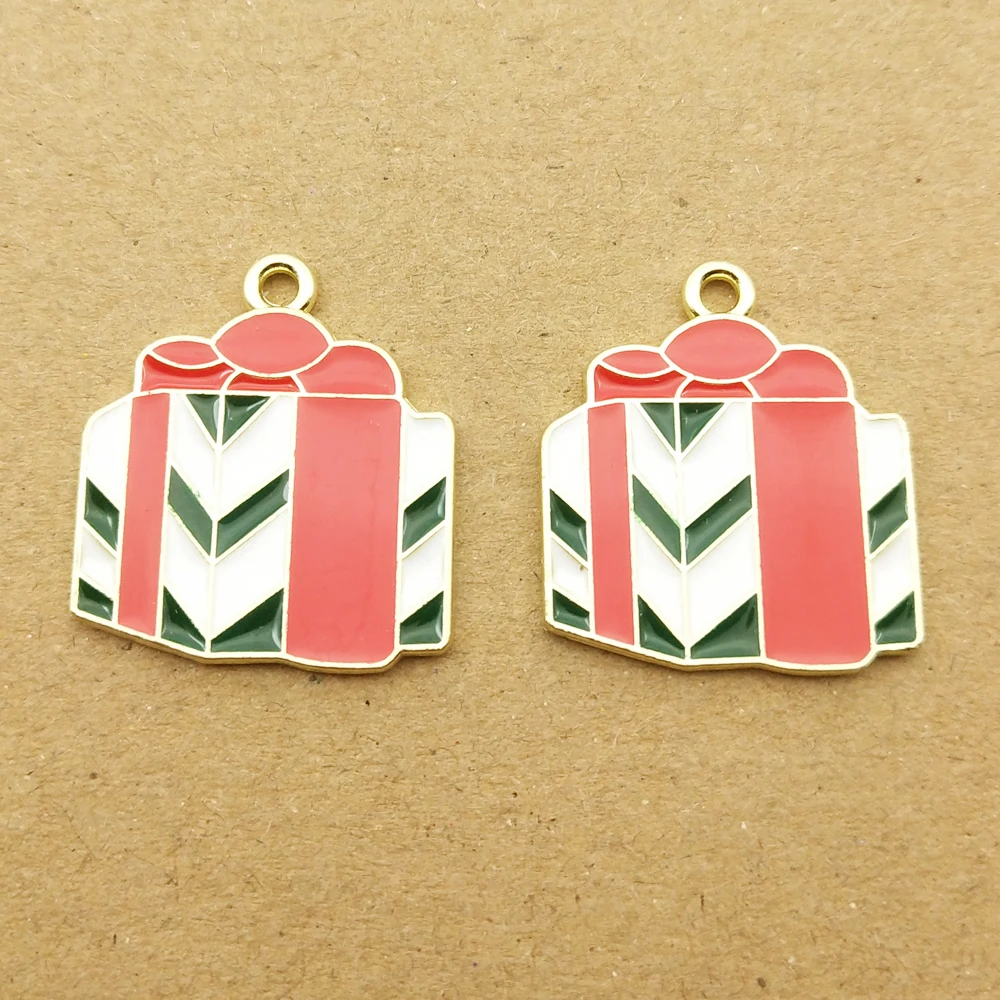 10pcs 19x20mm enamel christmas gift box charm for jewelry making crafting fashion earring pendant necklace bracelet charms
10pcs 19x20mm enamel christmas gift box charm for jewelry making crafting fashion earring pendant necklace bracelet charms