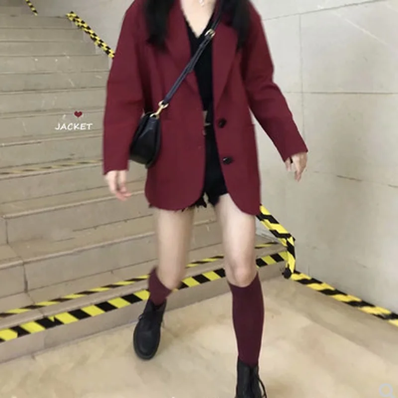 Новый Красный Модный повседневный Женский блейзер GOOHOJIO, свободный однотонный блейзер с длинным рукавом для женщин на осень, 2020
Новый Красный Модный повседневный Женский блейзер GOOHOJIO, свободный однотонный блейзер с длинным рукавом для женщин на осень, 2020