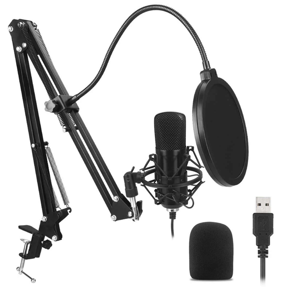 Computer Sound Recording Condenser Microphone With Filter Live Broadcasting Netmeeting USB Mic With Shock-Proof Mount Bracket
Computer Sound Recording Condenser Microphone With Filter Live Broadcasting Netmeeting USB Mic With Shock-Proof Mount Bracket
