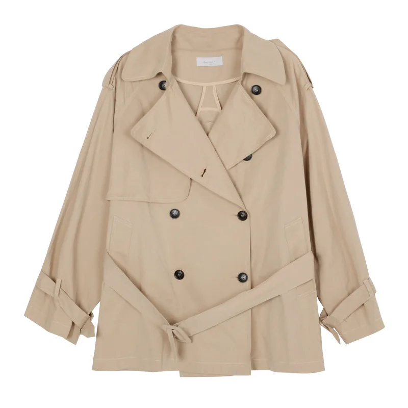 Double-breasted trench coat female temperament spring 2021 han edition loose waist show thin British wind coat lapels
Double-breasted trench coat female temperament spring 2021 han edition loose waist show thin British wind coat lapels
