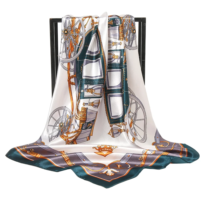 2021 Women Imitation Silk Scarf Square Foulard Neck Scarves Design Printed Head Kerchief Fashion Girl Carriage Hair Bandana 90CM
2021 Women Imitation Silk Scarf Square Foulard Neck Scarves Design Printed Head Kerchief Fashion Girl Carriage Hair Bandana 90CM