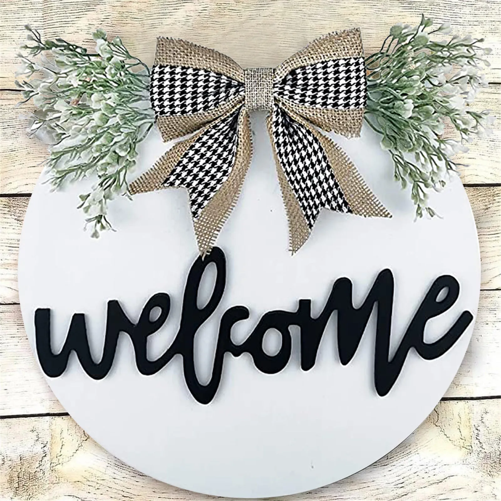 Welcome Sign Wreath Front Door Hanger with Bow 16 Inch Round Outdoor Hanging Vertical Sign Home Decoration Easter Wedding Decor
Welcome Sign Wreath Front Door Hanger with Bow 16 Inch Round Outdoor Hanging Vertical Sign Home Decoration Easter Wedding Decor